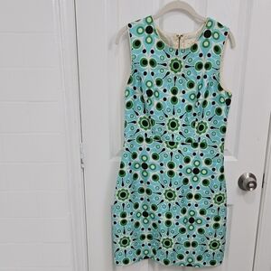 Kate Spade Green and Blue Patterned Dress